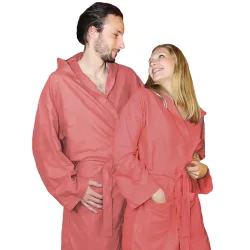 Mikrofaser-Bademantel, 80% Polyester, 20% Polyamid, bordeaux, S