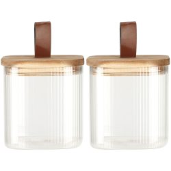 2er-Set Vorratsglas mit Akazienholzdeckel, 750 ml