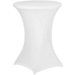 Weisse Stehtischhusse für Tische bis 115cm, Ø 90cm