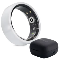 Smart-Ring, weiss, Keramik, inkl. Ladebox, Grösse 65
