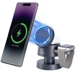 3-in-1 Drahtlose Ladestation, komp. mit AirPods & Apple Watch, schwarz