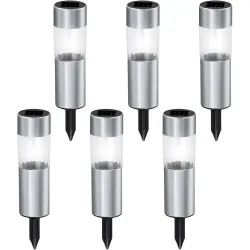 6er-Set Solar Wegeleuchte mit Erdspiess, Ø 4,5 x H 15 cm