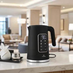 Eleganter Wasserkocher, Innenraum Edelstahl, 1.7 l, 2200 W, schwarz-roségold