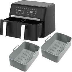 Dual-Zone Heissluftfritteuse, Doppelkorb, 2x 4,5 l, inkl. Silikonformen