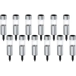 12er-Set Solar Wegeleuchte mit Erdspiess, Ø 4,5 x H 15 cm