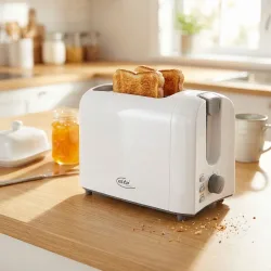 2-Scheiben Toaster mit 7 Röststufen und Brötchenaufsatz, 700 Watt