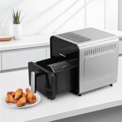 Heissluftfritteuse mit Edelstahl-Drehkorb, 1650 Watt, 8 Liter