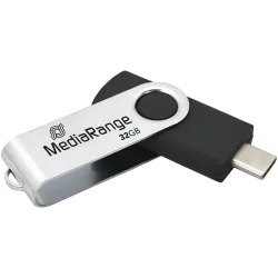 USB-Stick Typ-C, USB 3.2 Gen1, 32GB, schwarz-silber
