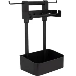 Grill-Butler mit Haken und Ablage für Grillzubehör und Küchenrolle, schwarz