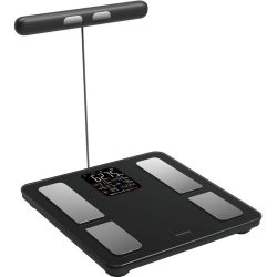 Personenwaage mit Handsensoren & digitalem Farbdisplay, schwarz