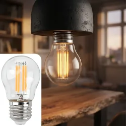 LED-Filament-Lampe, G45, E27, 4 W, 400 lm, 2500 K, warmweiss