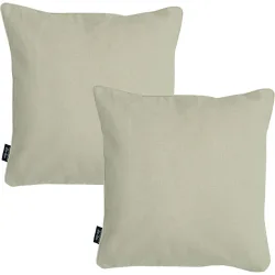 2er-Set Deko-Kissen wasserabwesend, bequemes Outdoorkissen, beige, 50 x 50 x 10 cm