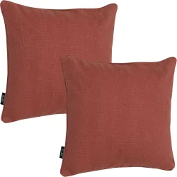 2er-Set Deko-Kissen wasserabwesend, bequemes Outdoorkissen, terra , 50 x 50 x 10 cm