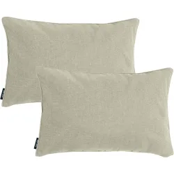 2er-Set Deko-Kissen wasserabwesend, bequemes Outdoorkissen, beige , 50 x 30 x 10 cm