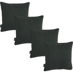 4er-Set Deko-Kissen wasserabwesend, bequemes Outdoorkissen, dunkel grau, 50 x 50 x 10 cm