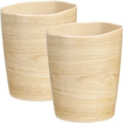 2er-Set Bruchfester Melaminbecher in Holzoptik-Design, 9 x 11 cm
