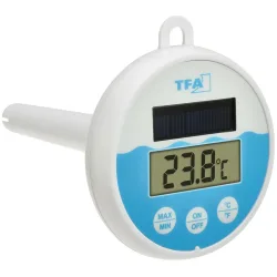 TFA Dostmann Digitales Solar-Poolthermometer Poolthermometer Weiß, Türkis 30.1068.02