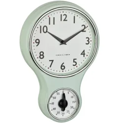 TFA Dostmann 60.3073.20 Quarz, Mechanisch Wanduhr 19.6 cm x 5.8 cm x 30 cm Mint, Grün