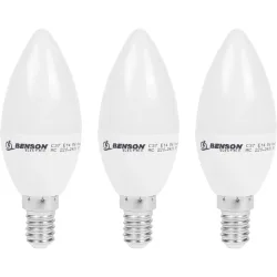 3er-Set LED-Kerzenlampe, C35, E14, 400 lm, 5 W, 3000 K, warmweiss