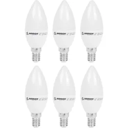 6er-Set LED-Kerzenlampe, C35, E14, 400 lm, 5 W, 3000 K, warmweiss