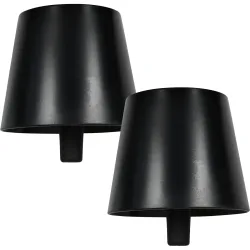 2er-Set Flaschenlampe, schwarz, Ø 18 x H 11,5 cm