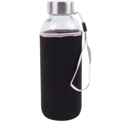 Glas-Trinkflasche mit Neopren-Hülle, 420 ml