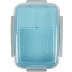 Lunchbox mit Kunststoff Clip-Deckel, 3-Fächer, 1,2 l