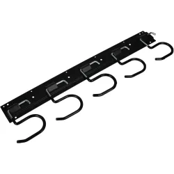 Garten-Gerätehalterleiste mit 5 Halterungen, schwarz