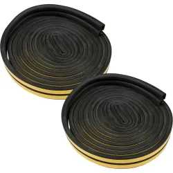 D-Profil Zugluft Dichtungsstreifen, 4er-Set, schwarz, 3m x 9mm x 4mm, selbstklebend