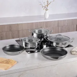 Premium Kochgeschirr-Set, 8-tlg. silber