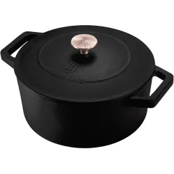 Gusseisenbräter mit Deckel, schwarz-roségold, 2,75 L