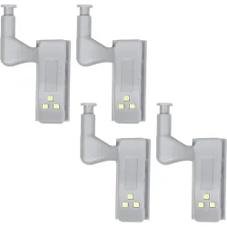 Automatische Schrankscharnier-Beleuchtung, grau, 4-tlg.