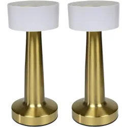 2er-Set LED-Tischlampe Gold-Optik, Touch-Steuerung