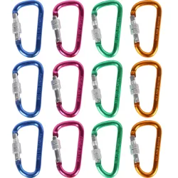 Buntes Mini-Karabiner-Set mit Schraubverschluss, 12-tlg.