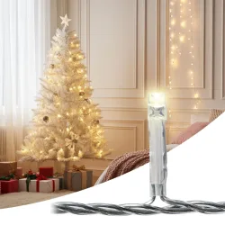 LED Lichterkette warm-weiss, ca. 1,7 m, 8 Leuchtmodi und Timer, Batterie, IP44
