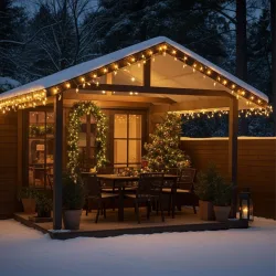 LED Lichterkette 192 LEDs, warmweiss: 7 Leuchtmodi, batteriebetrieben, IP44, 14 m