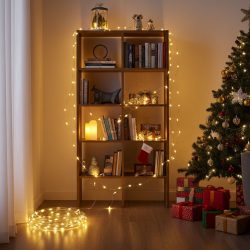 2er-Set LED-Micro-Lichterkette 5m, 100 warmweisse LEDs, batteriebetrieben, IP20