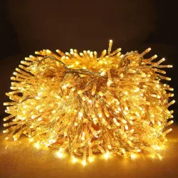 LED-Büschel-Lichterkette, 300 warmweisse LEDs, 8 Leucht-Modi, IP44, 3m