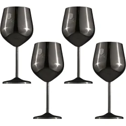 Metall-Weinglas-Set, 4tlg., schwarz, je 550 ml
