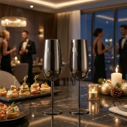 Berlinger, Küchenbedarf, Berlinger Haus Edelstahl Sektgläser 2 Stück Matte Black Collection, Produkte & Wohnen