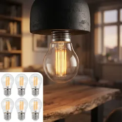 6er-Set LED-Filament-Lampe, G45, E27, 4 W, 400 lm, 2500 K, warmweiss