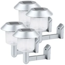 4er-Set Solar-Wandleuchte, silber