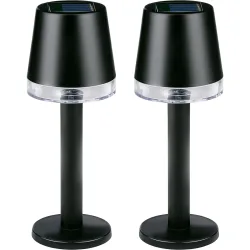 2er-Set Moderne Solar Tischleuchte, schwarz