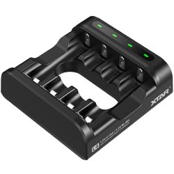 Li-Ionen-/NiMH-Akkuladegerät für 4 AAA-/AA-Akkus