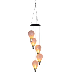 LED Solar Windspiel mit 5 leuchtenden Ballons