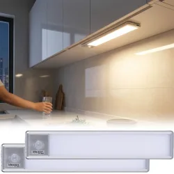 2er-Set Akku LED-Lichtleiste mit Bewegungssensor, 20,5 cm
