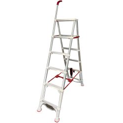 6-stufige Teleskop-Doppeltrittleiter
