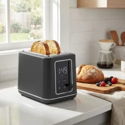 Toaster mit LED Display, 7 Röststufen, matt-anthrazit