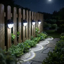 4er-Set Solar LED Wandleuchte & Zaunleuchte