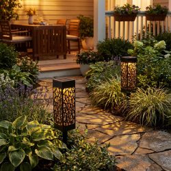 2er-Set Solar Schattenlampe mit Erdspiess